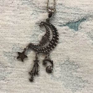Sterling Silver Artisan Moon Pendant